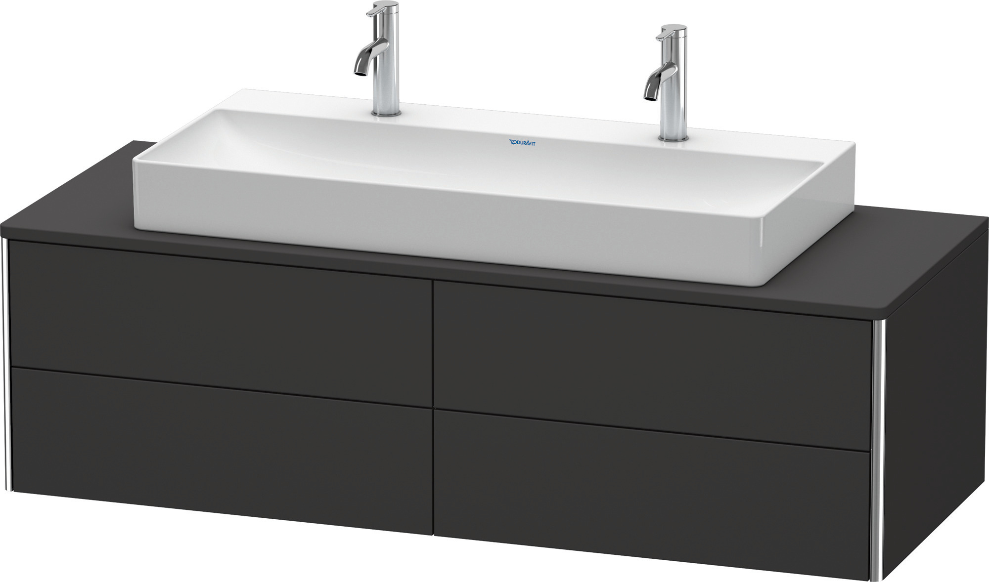 Duravit WT-Unterbau XSquare, 4 SK, wandh. 400x1400x548mm, Graphit Supermatt,