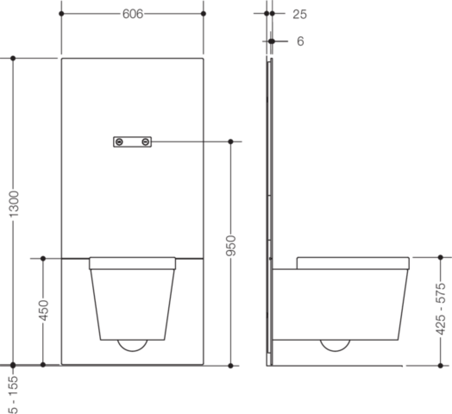 HEWI WC-Modul S 50, Betätigungsplatte, weiß