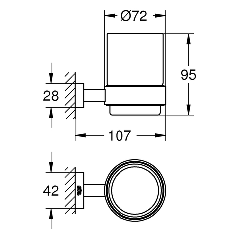 GROHE Glas Essentials Cube 40755_1 mit Halter chrom