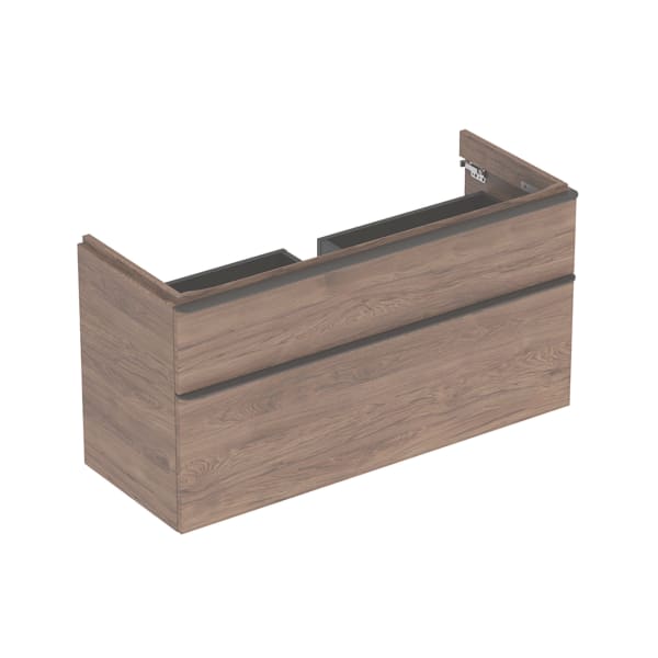 Geberit Smyle US für WT, eckig, m. 2 Schubl. 118,4x61,7x47cm, Nussbaum