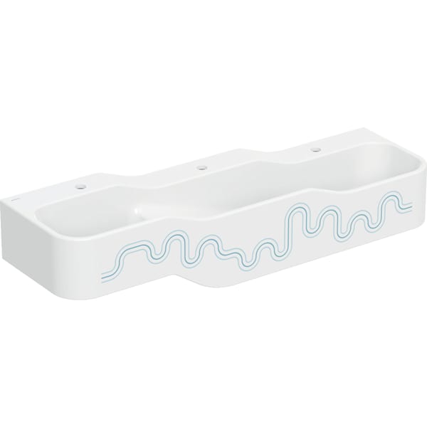 Geberit Bambini Spiel/Waschlandschaft B:140cm 3 Waschpl., tieferes B re, 3 Hl., blau