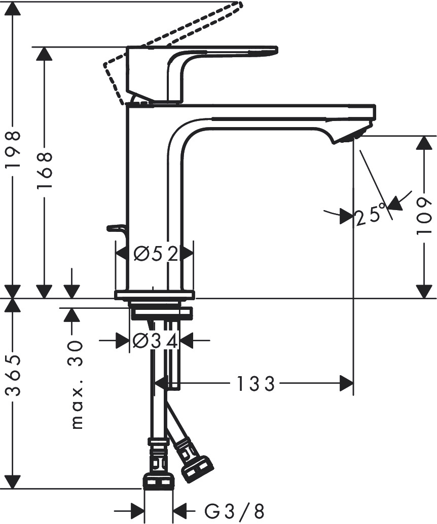 Hansgrohe Einhebel-Waschtischmischer Rebris E  110 CoolStart o. Ablaufg. CHR. PHASEOUT