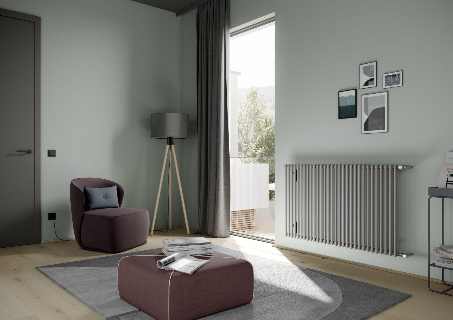 Kermi Pio 600x1400x64 mm QN=1467 W,zweilagig,RAL9016,ANB12