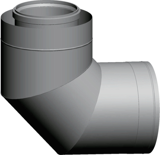 Wolf Abgasbogen DN200/300 konzentrisch 90 Grad, aus Edelstahl/PP Wolf Abgasbogen DN200/300 konzentrisch 90 Grad, aus Edelstahl/PP
