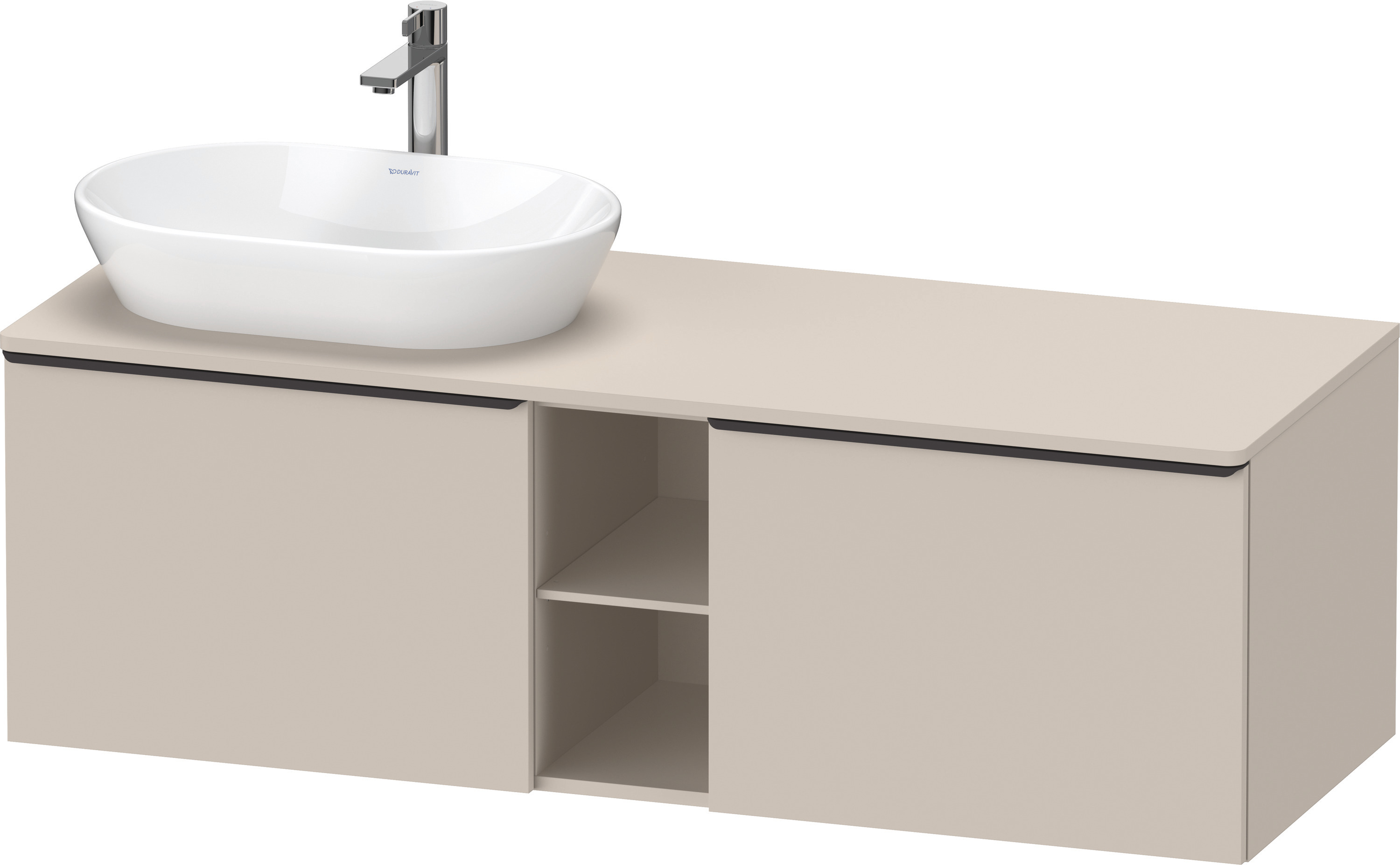 Duravit D-Neo,Kons-WTU,L,Az:2,Fä:2,Gr:D.Schw 1400x550x459mm,Wandh,Taupe Matt, Dekor