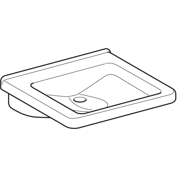 Geberit Renova Comfort WT eckig, barrierefrei 55x52,5cm, o. Hl., o. Ül., weiß KeraTect