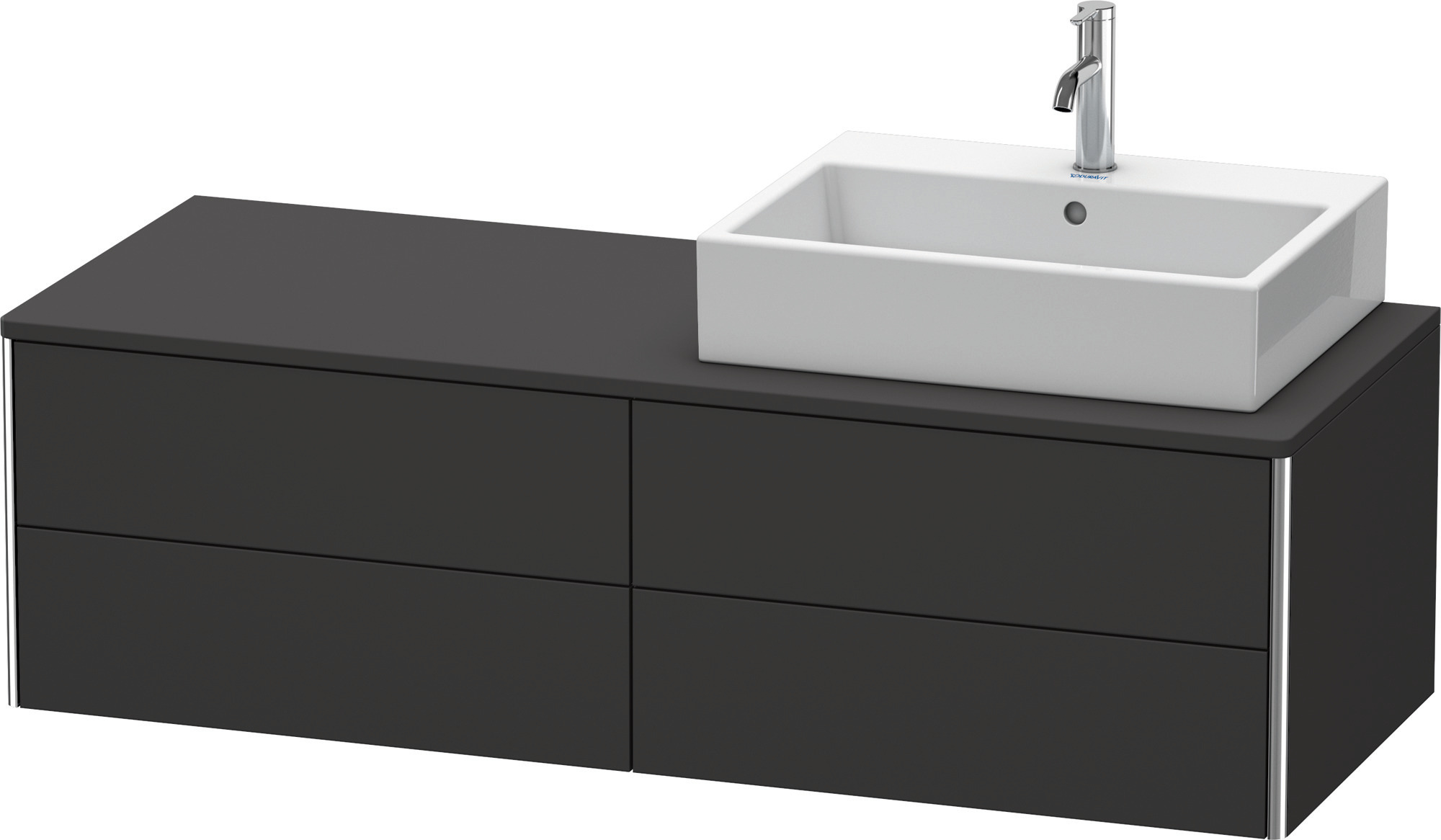 Duravit WTU XSquare, 4 SK, wandh, Becken re 400x1400x548mm, Graphit Supermatt,