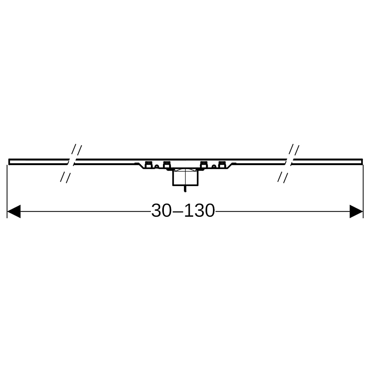 Geberit CleanLine50 Duschrinne, 30-130 cm Edelstahl gebürstet, Bj. 2025