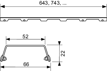 TECEdrainline Designrost "steel II", Edelstahl poliert, 700 mm