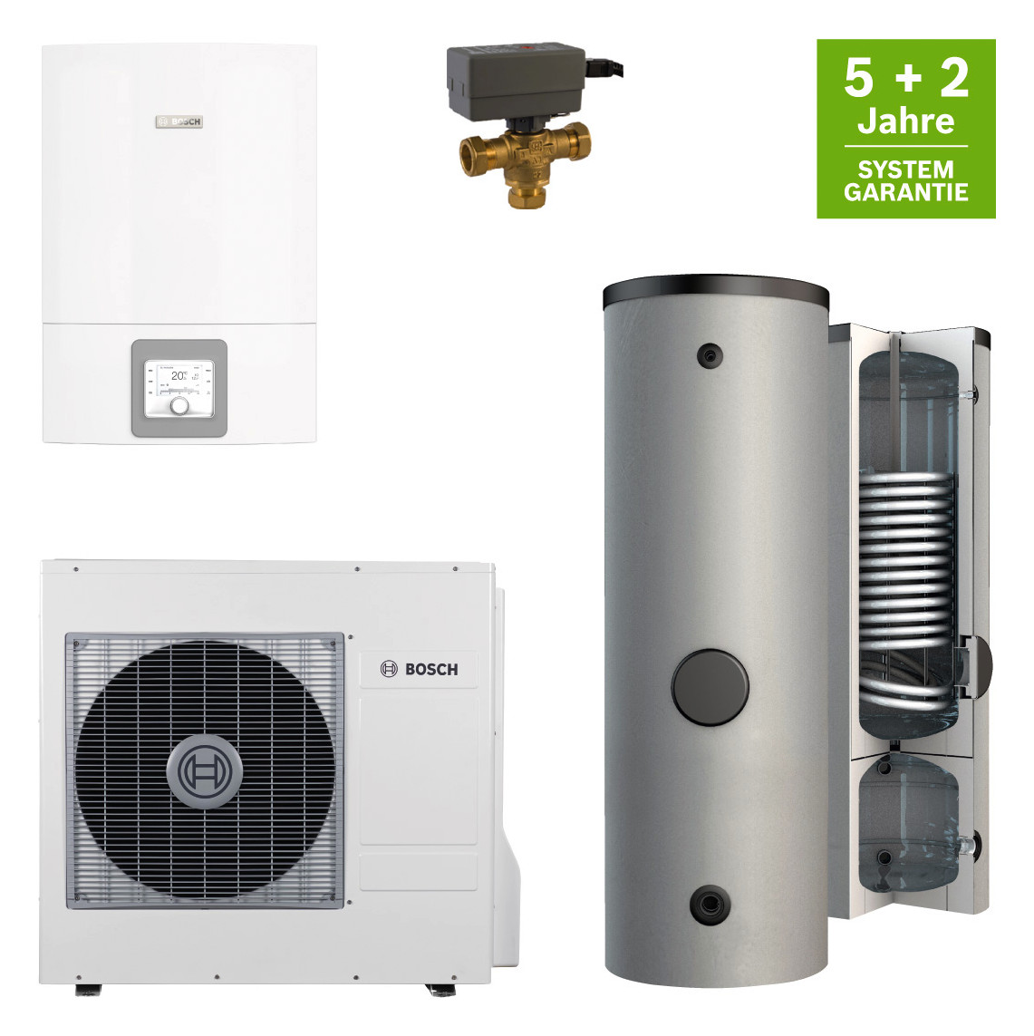 BOSCH Splitwärmepumpen-Paket BOPA CS320 CS3400iAWS12 OR-T / 14 E, BPU400C, T-St.