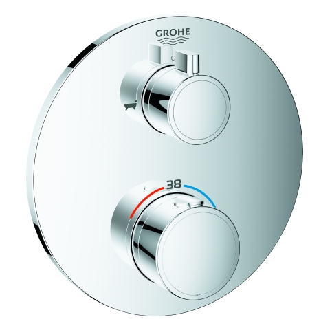 GROHE THM-Wannenbatterie Grohtherm 24077 2 Abgänge FMS für 36500 rund chrom