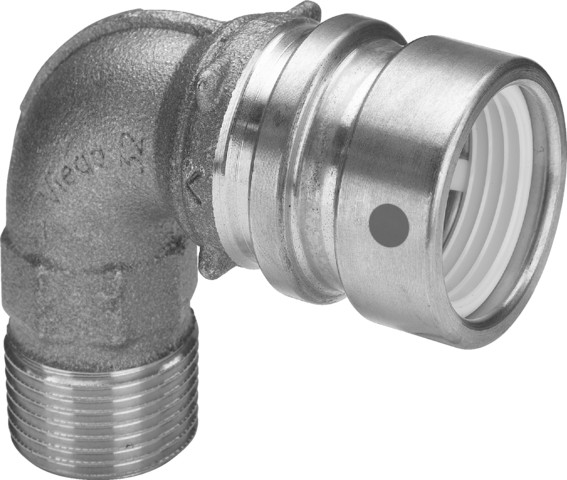 Viega Bogen 90 Grad mit SC Geopress 9614TW in 32mm x R1 Rotguss
