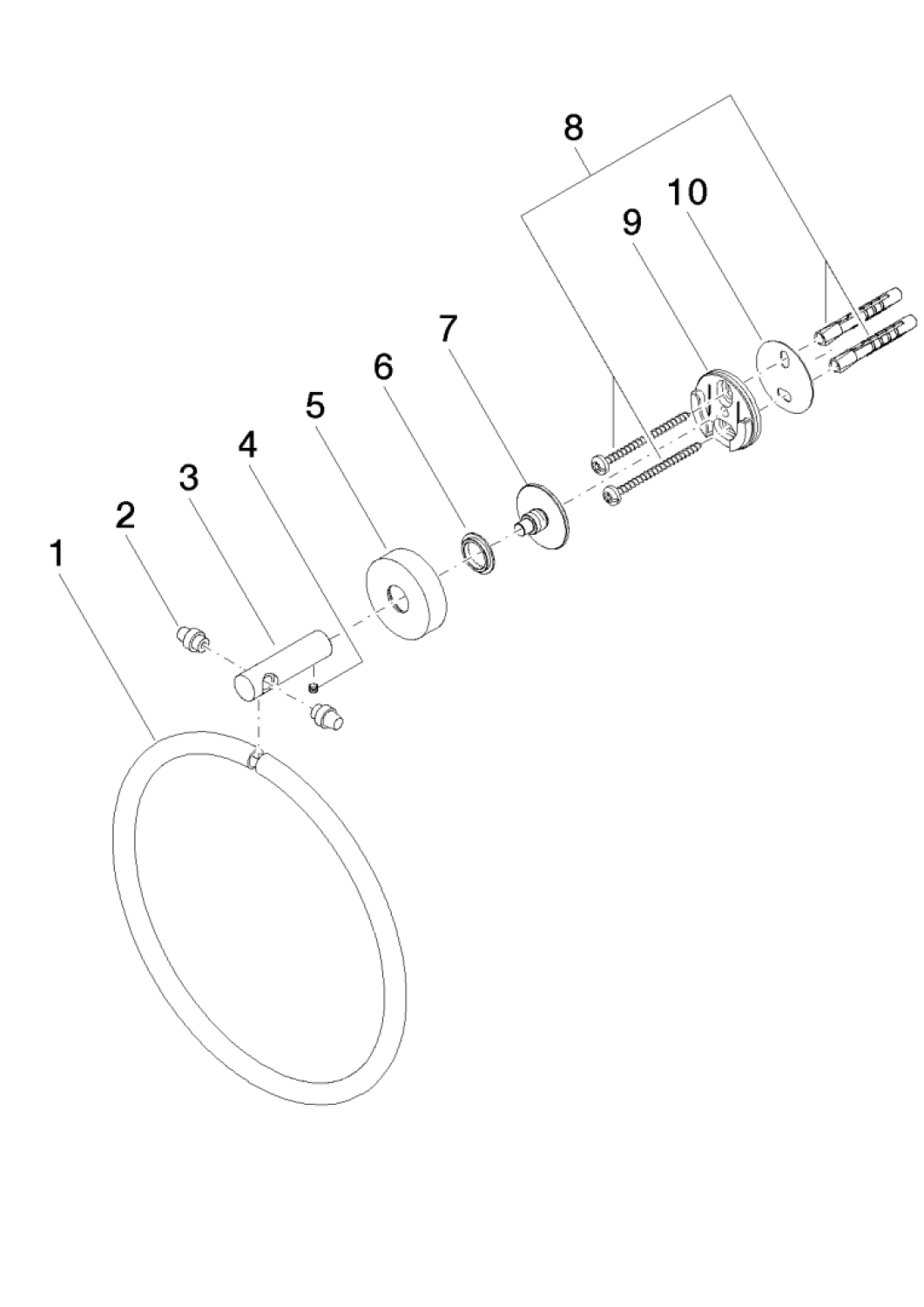 DO Handtuchring, rund SERIENSPEZIFISCH 83200979 Platin gebürstet