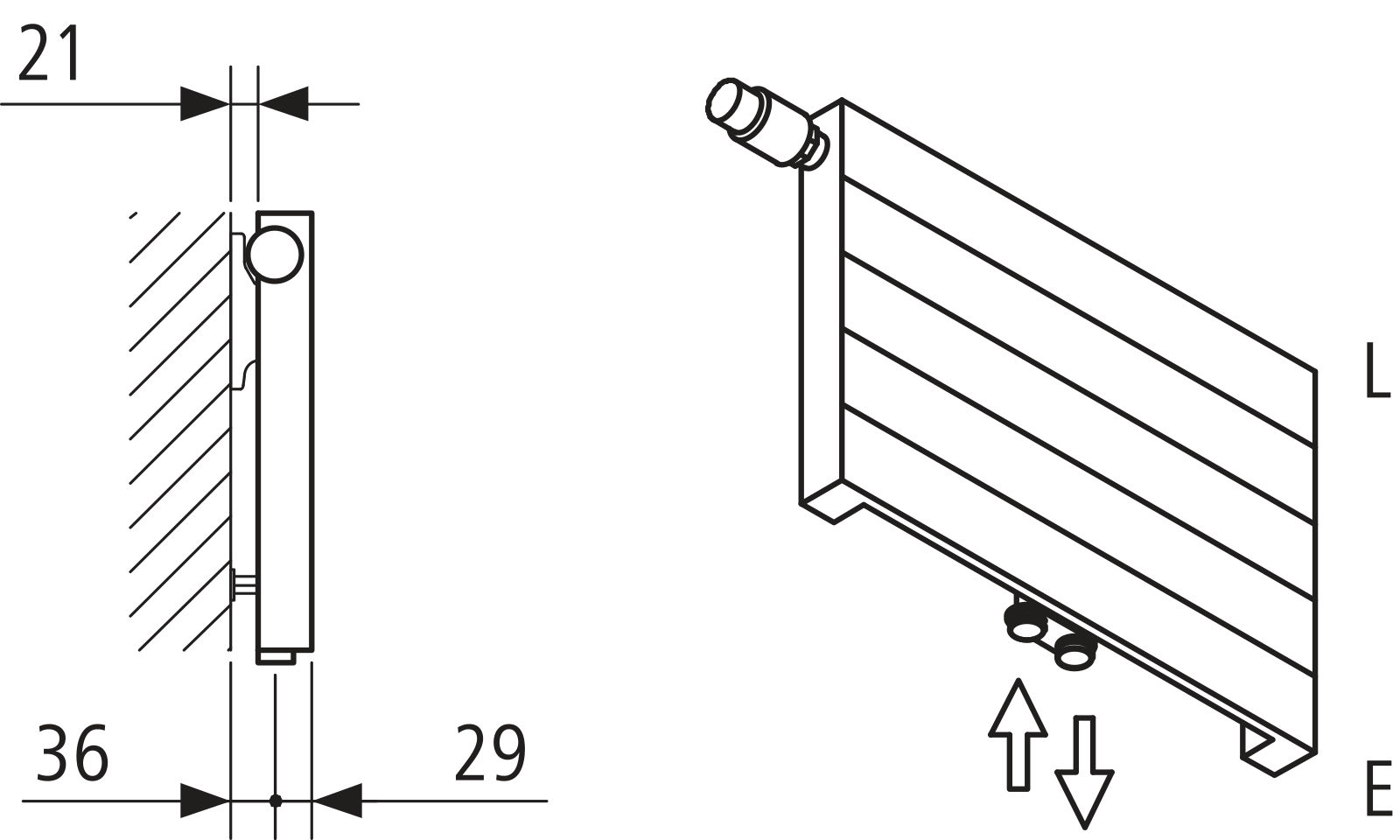 Kermi V-Heizwand HHV T10 BH560x43x600 QN356, RAL9016, 6 bar,o. Abd.,Ausf. re