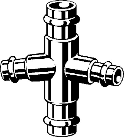 Viega Kreuzstück mit SC Profipress Therm 2247 in 18x15mm Rotguss