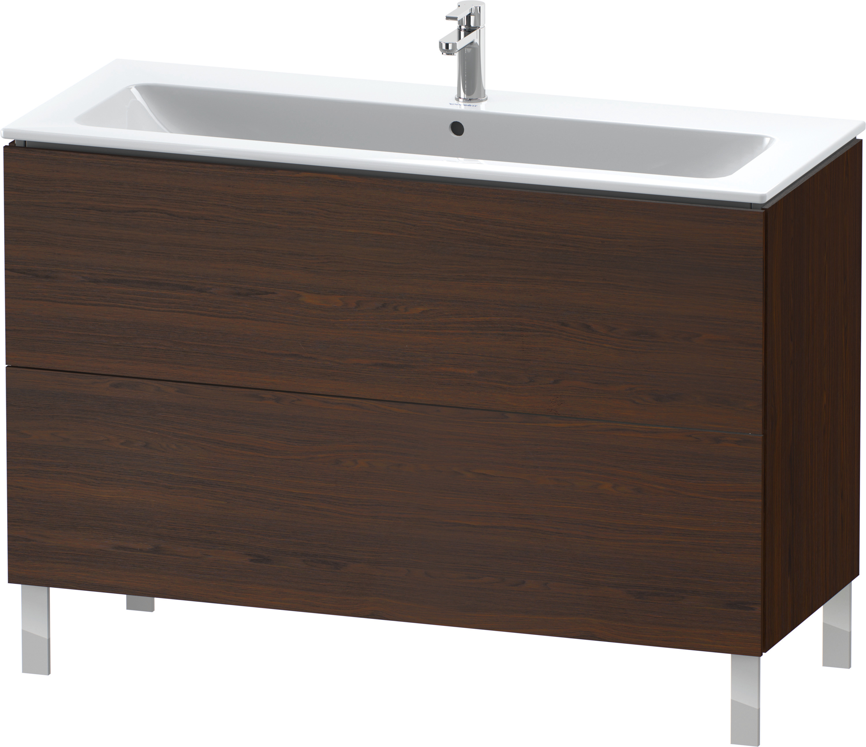 Duravit WTU stehend L-Cube 481x1220x704mm 2 Auszüge, f.233612, nussbaum gebü.
