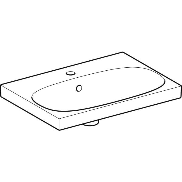 Geberit Acanto WT, verk. Ausladung, 60x42cm m. Hl., m. Ül., weiß, KeraTect