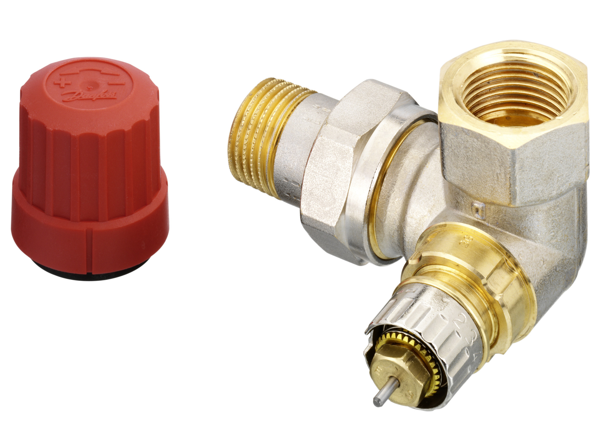 Danfoss Ventilgehäuse RA-N 15 R 1/2, WE links, matt vernickelt Danfoss Ventilgehäuse RA-N 15 R 1/2, WE links, matt vernickelt