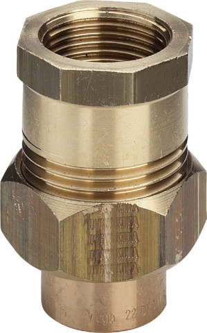 Viega Rohrverschraubung 94330G flachdichtend in 18mm x Rp1/2 Rotguss