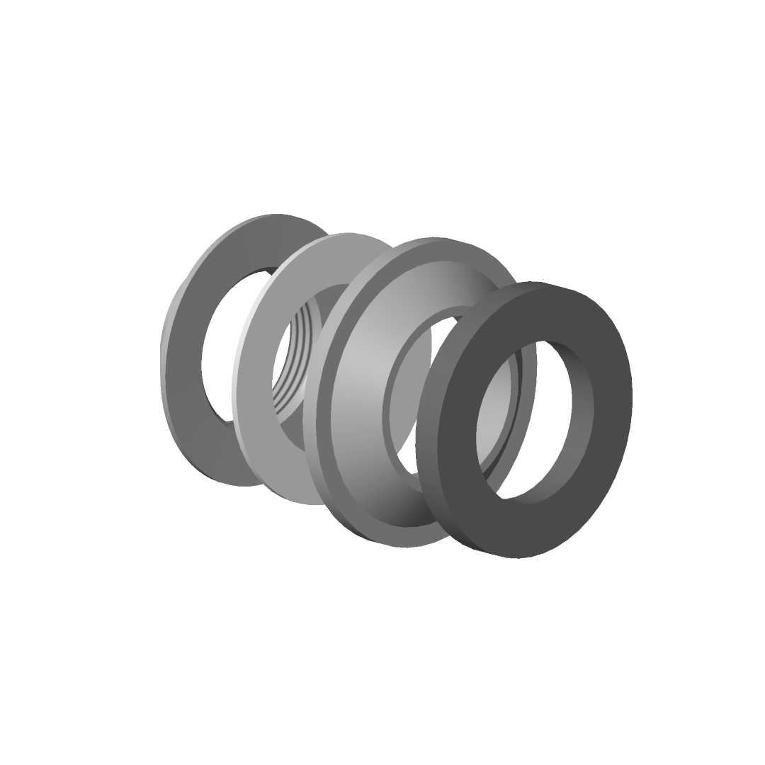 Dornbracht Befestigung mit Dichtungen  ERSATZTEILE 04231001600 1" x 10 mm