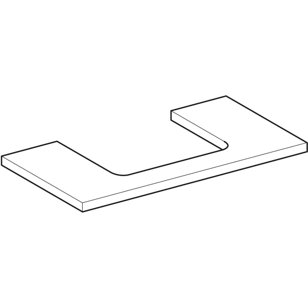Geberit ONE WT-Platte, Ausschnitt mi. für AWT 90x3x47cm, greige matt