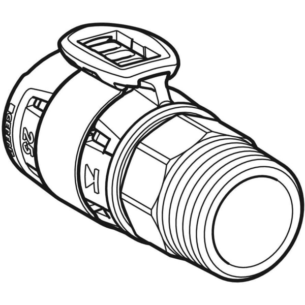 Geberit FlowFit Anschluss gerade, mit AG SiBr d25-R3/4