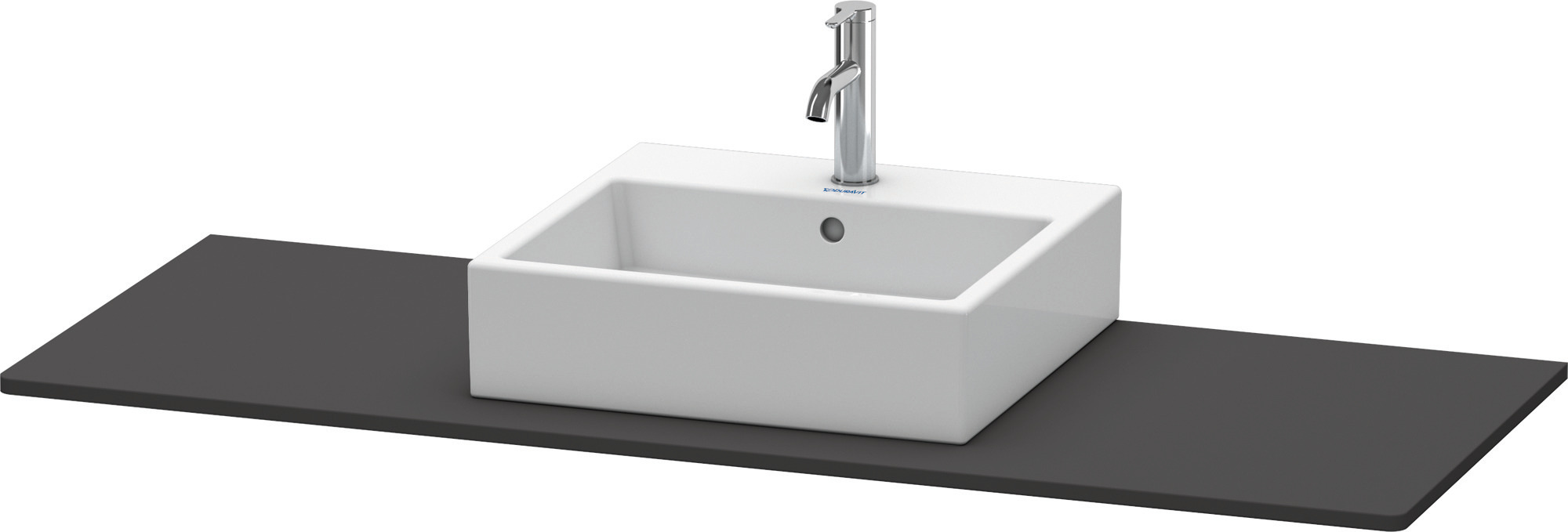 Duravit Konsole Xsquare m. Ausschnitt Mitte 16x1400x550mm,Graphit Supermatt