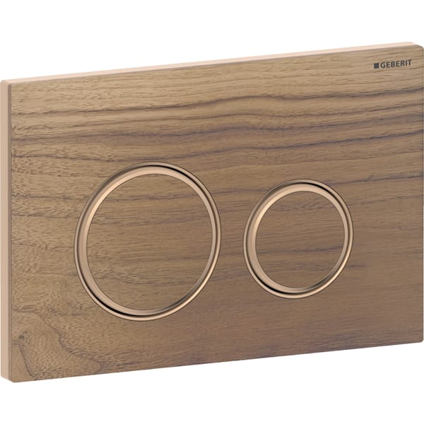 Geberit Sigma50 BetPl., rund, 2-Mengen-Sp. rotgold gebü., Etc/Nussbaum/rotgold
