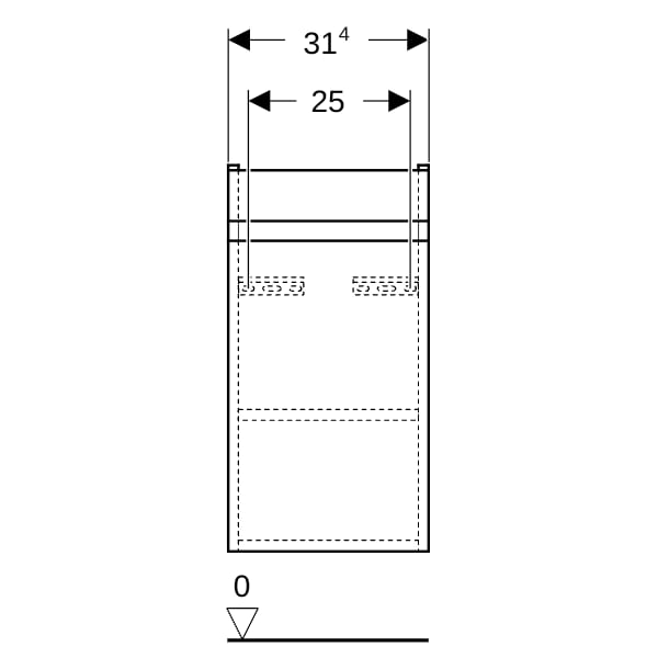 Geberit Renova Plan US für HWB, 1 Tür 31,4x60,5x22cm, lava
