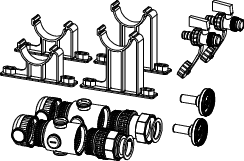TECEfloor I-KST-HKV 1 1/2" Basismodul Verteiler inkl. KFE-Hahn und Wandhalter
