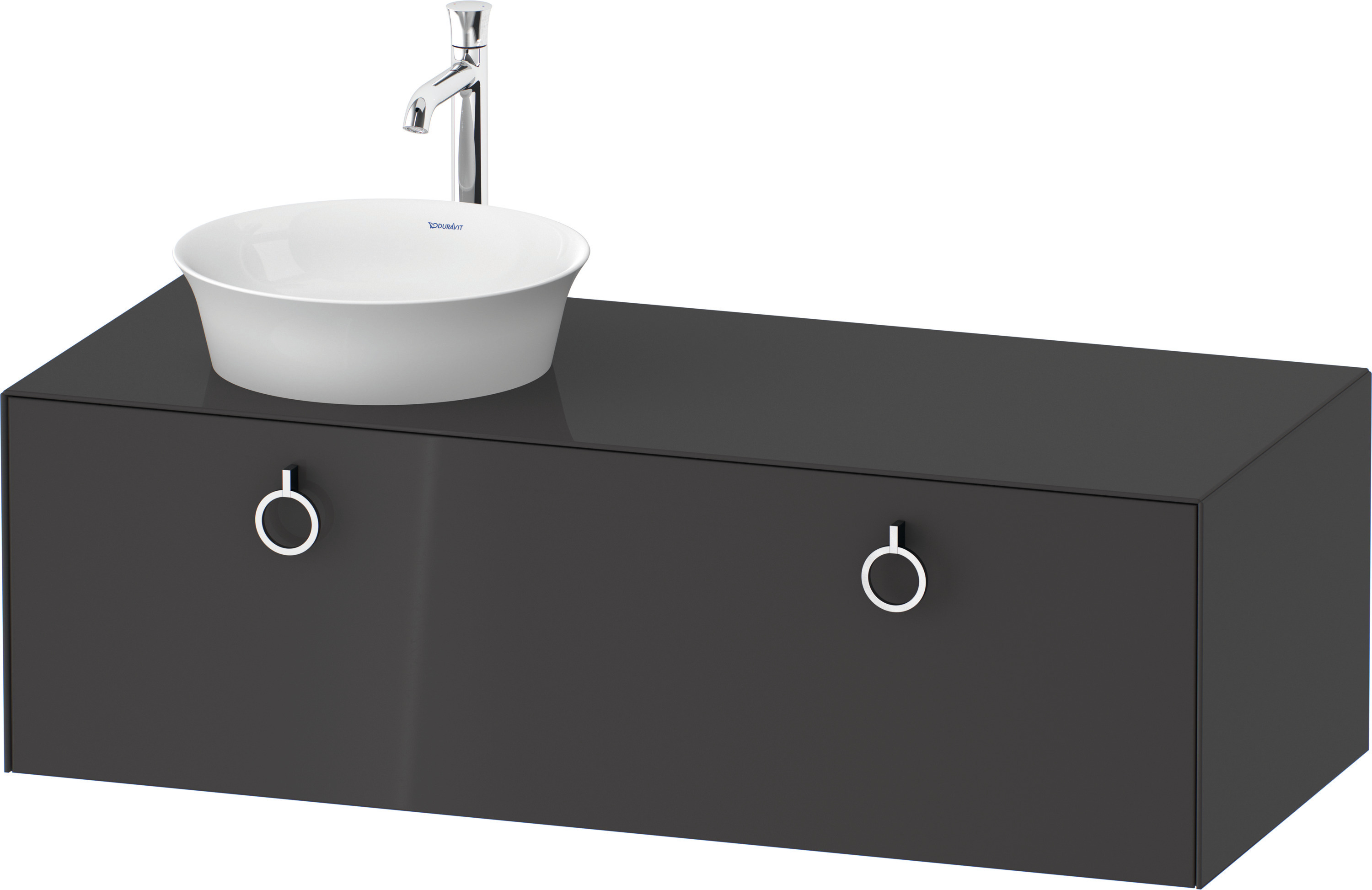 Duravit WTU wandh.White Tulip,1 Aus.,m.Griff Aus.l,408x1300x550,Graphit Hochglanz