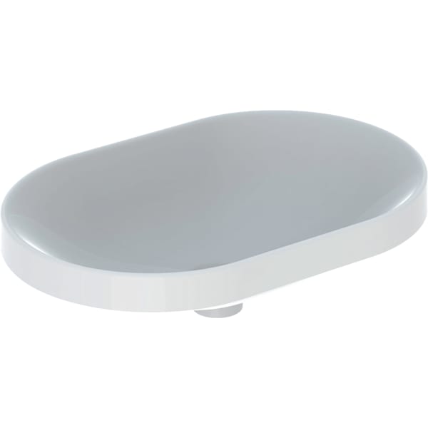 Geberit VariForm Einbauwaschtisch, elliptisch 60x40cm, o. Hl, o. Ül., glasiert/weiß