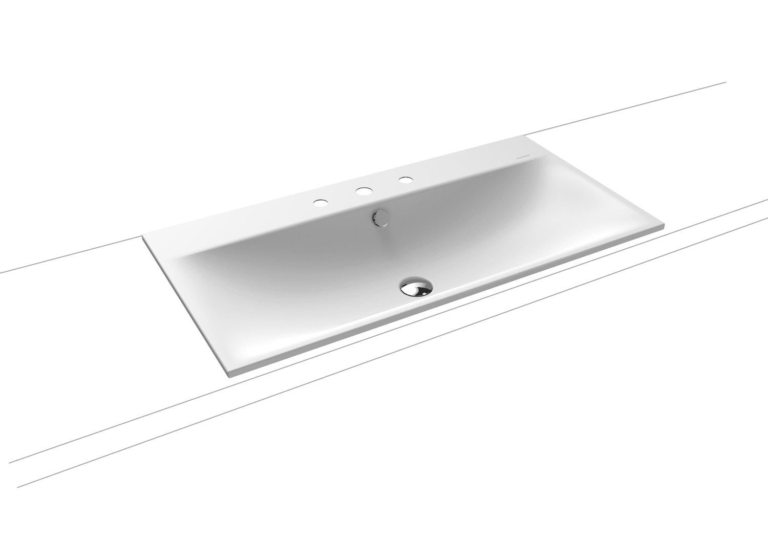 KA WB SILENIO EINBAUWASCHTISCH Mod.3038, 900x460mm,alpwm,PEFF,AD,m. 3HL,mÜL,chr