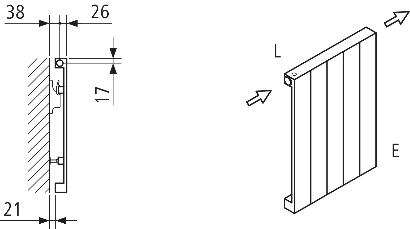Kermi Heizwand HVN Typ10 BH1200x43x490mm QN574, RAL9016, 6 bar, ANB12