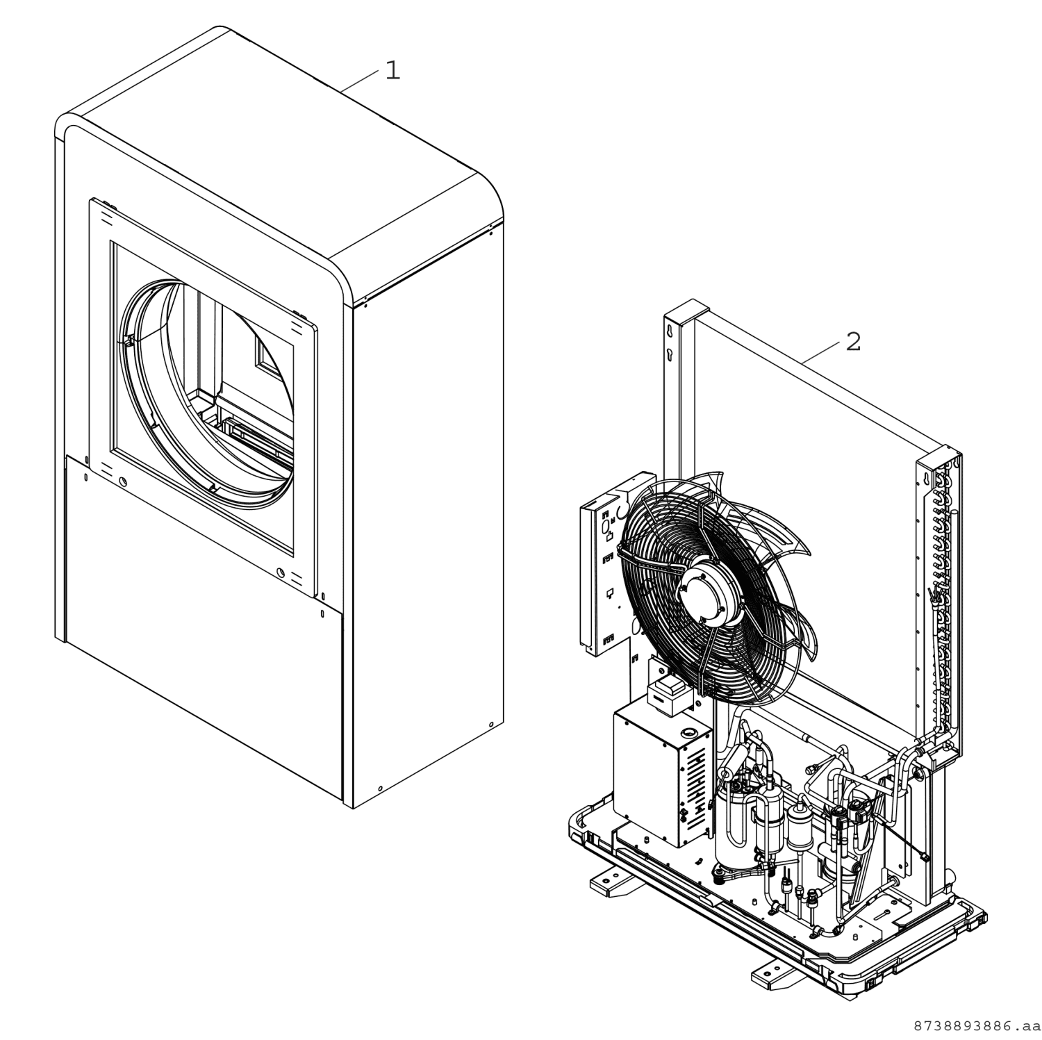 BOSCH Luftwärmepumpe CS7000iAW 9 IR-S Wärmepumpe zur Innenaufstellung