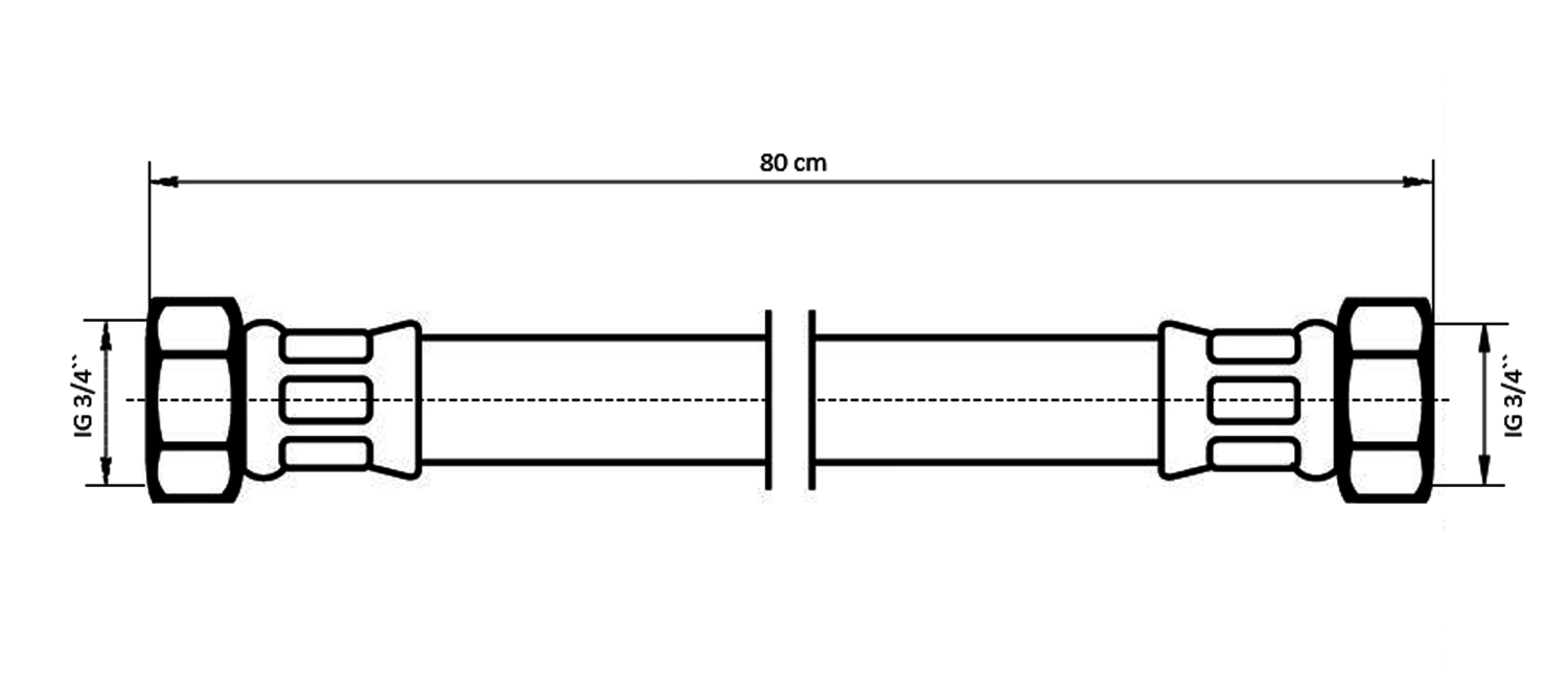 NEOPERL NEOFLEX Panzerschlauch DN13 IG x IG, 3/4" x 3/4" 80 cm