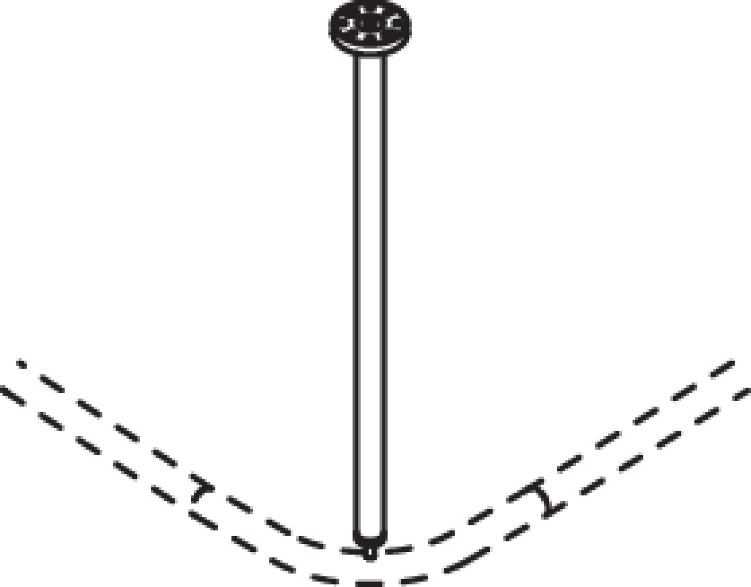 HEWI Deckenabhängung, d:25, A=600mm, plvb dgrau tiefmatt