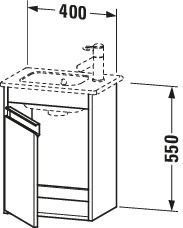 Duravit WTU Ketho f. ME by Starck, 1 Tür li 550x400x285mm, Betongrau Matt
