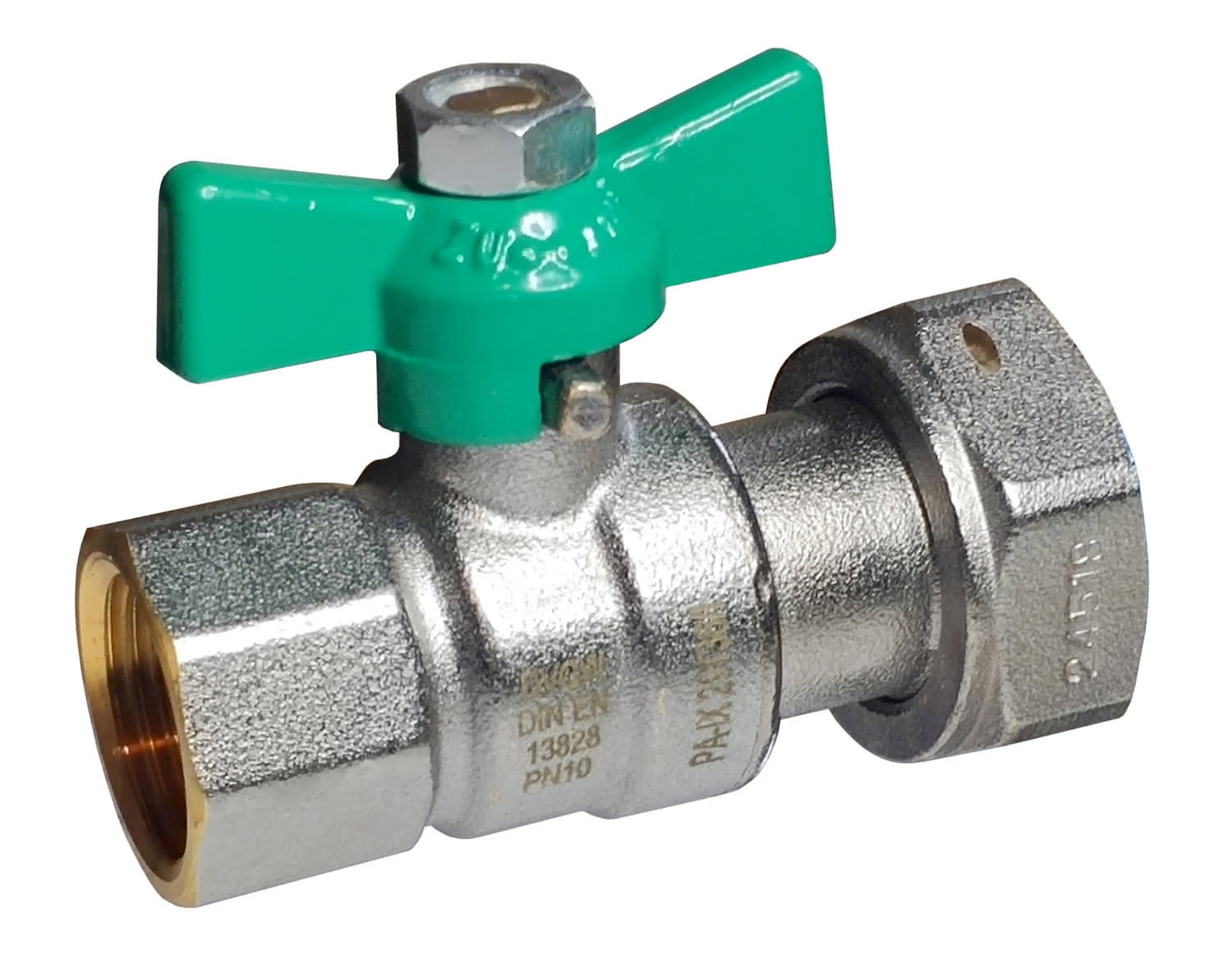HZA DVGW Wasserzähler-KH I / Ü-Mutter UNIWATER CHROM 3/4" x 3/4" PN 10 Flügel HZA DVGW Wasserzähler-KH I / Ü-Mutter UNIWATER CHROM 3/4" x 3/4" PN 10 Flügel