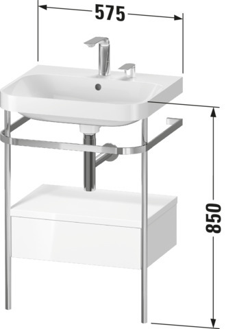 Duravit Metallkonsole bodenstehend HD2 Plus 850x575x490mm, Graphit Supermatt, 2 HL