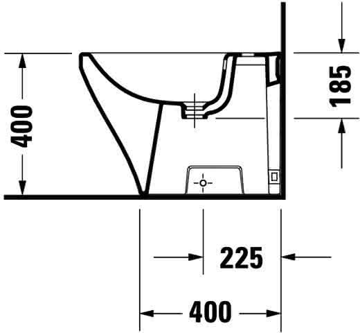 DU Stand-Bidet DuraStyle 570 mm mit ÜL, mit HLB, 1 HL, BTW, weiß