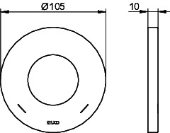 KEUCO Wandrosette IXMO 59556, für Ab- und Umstellv.,rund,105mm, Aluminium-finish