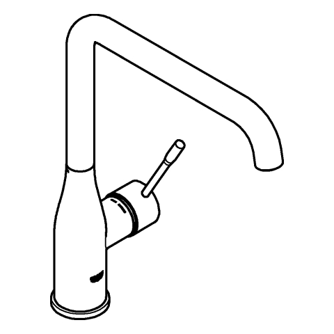 GROHE EH-Spültischbatterie Essence 30505 hoher Auslauf hard graphite gebürstet