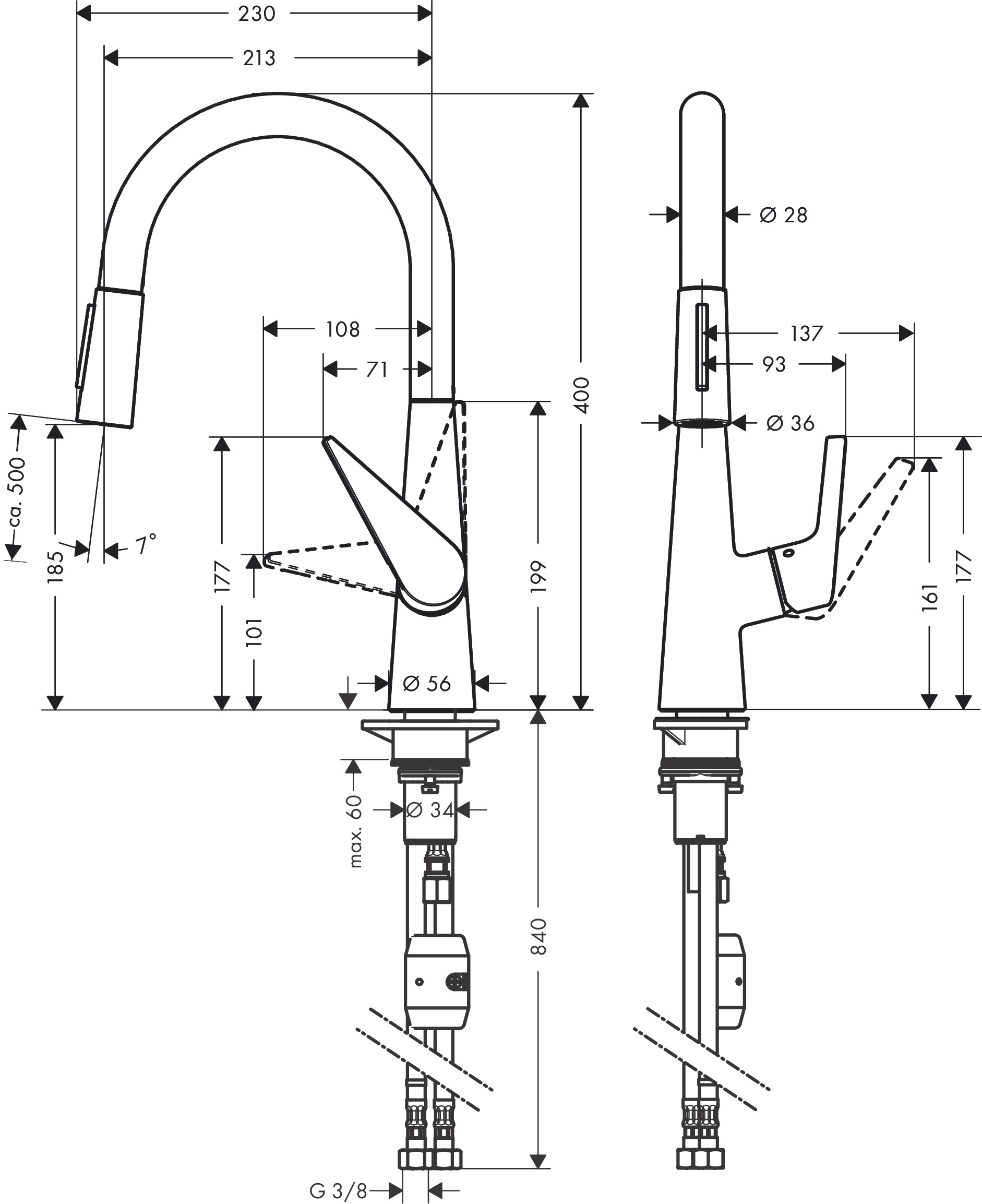 Hansgrohe Spültischmischer 200 Talis M51 Ausziehbrause 2jet chrom Hansgrohe Spültischmischer 200 Talis M51 Ausziehbrause 2jet chrom