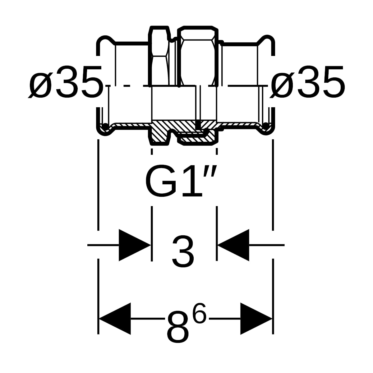 Geberit Mapress Edelstahl Verschraubung d35
