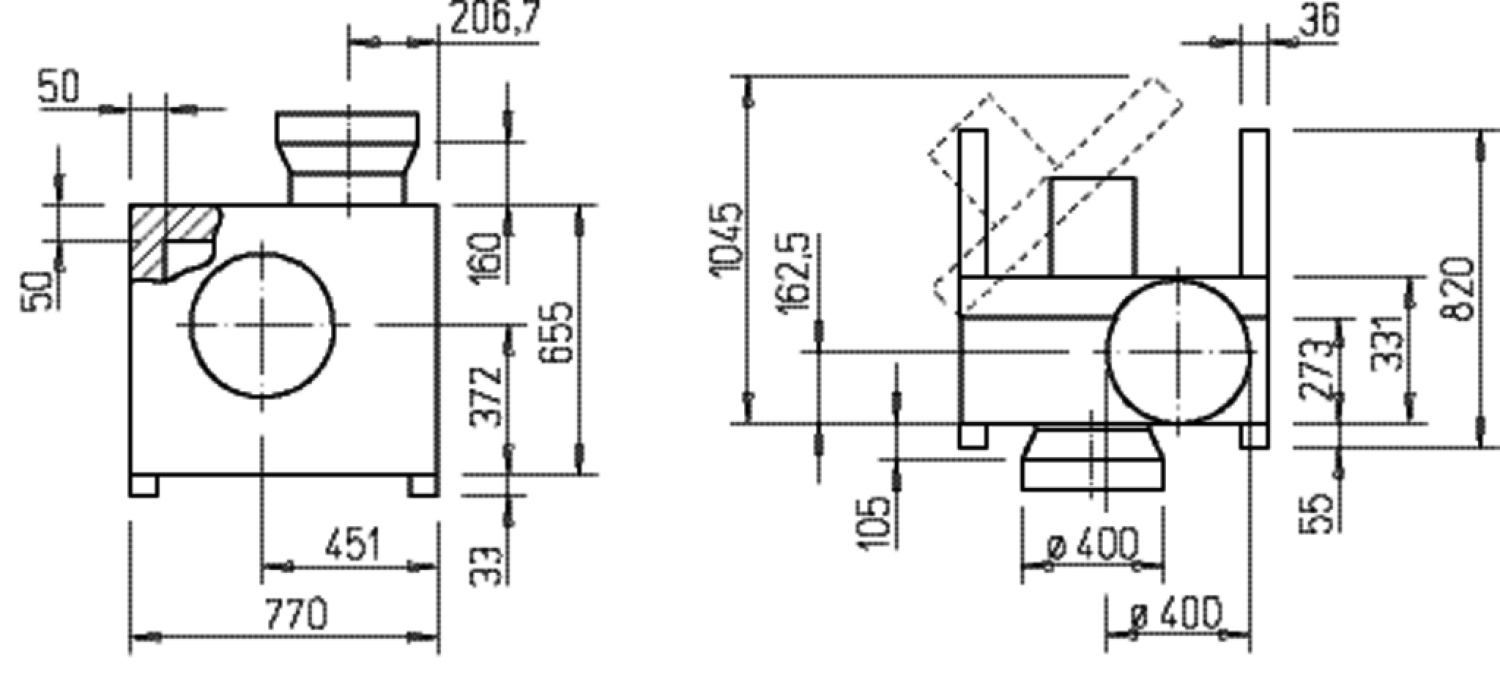 Helios MBW 355/4 TK Megabox Megabox, 1 PH. Anschluß-Durchmesser 400