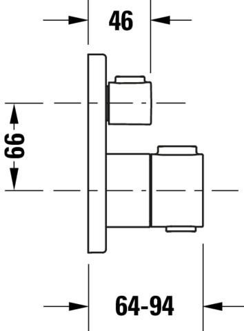Duravit Thermostat Unterputz, Eckig, Verbrauer 2, Chrom HG