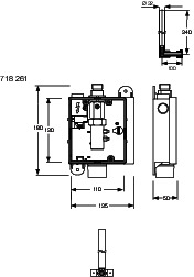 Urinal-Rohbau-Set Elektronik/Mechanik