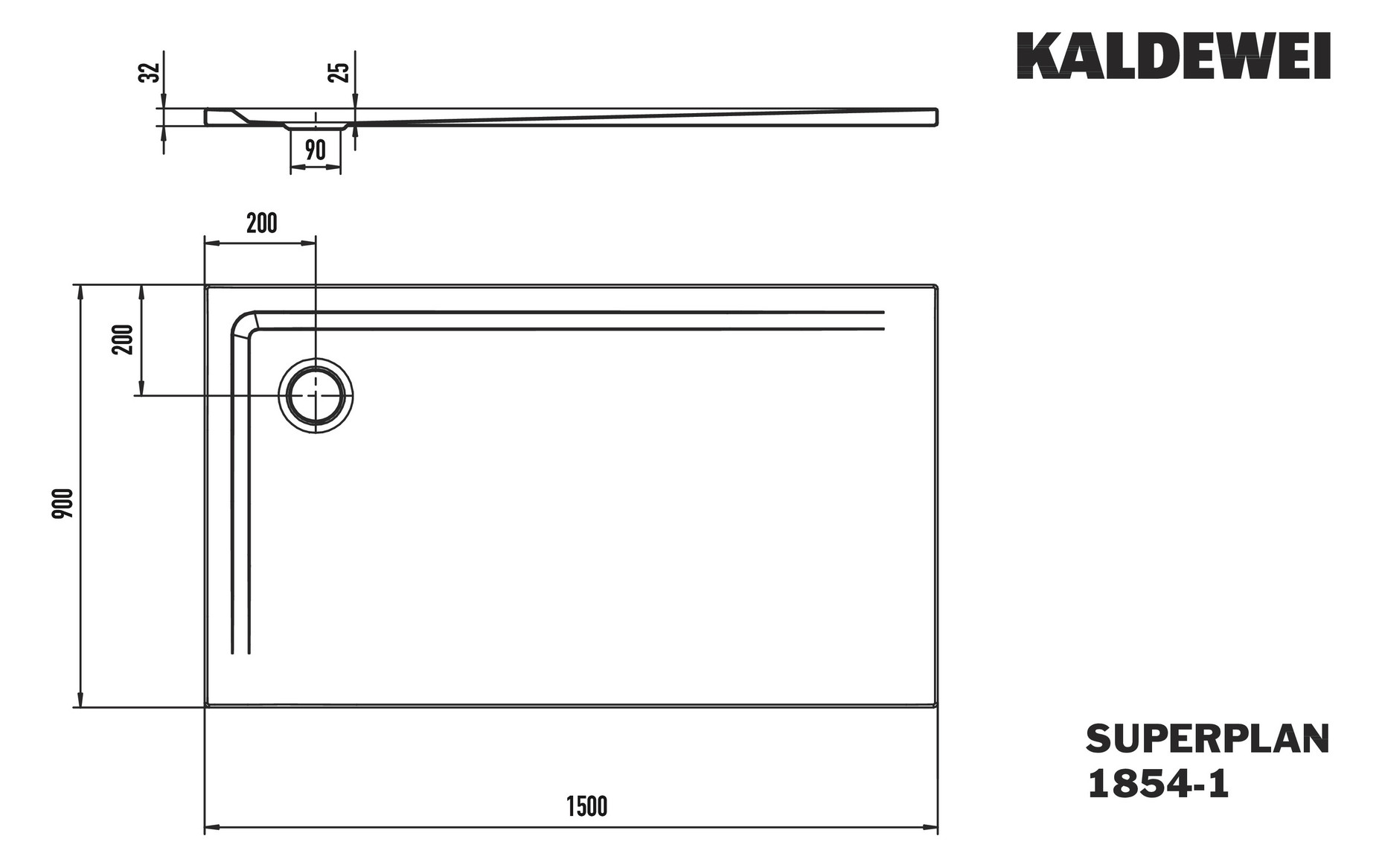 KA DW SUPERPLAN Mod.1854-1,900x1500mm, alpinweiß matt