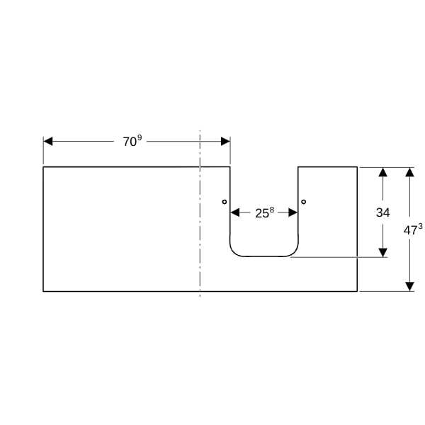 Geberit ONE WT-Pl. Aus re für AWT Schalenform 120x2x47cm, Marmoroptik weiss matt